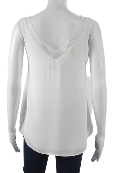 Babaton Womens Basic Tank White V-Neck Polyester Sleeveless Size S