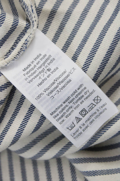 Madewell Womens Striped V-Neck Short Sleeve Blouse Multicolor Size S