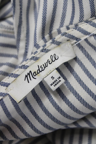 Madewell Womens Striped V-Neck Short Sleeve Blouse Multicolor Size S