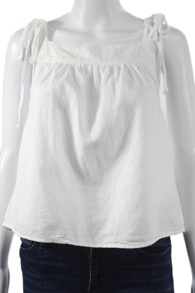 Bella Dahl Women White Square Neck Button Camisole 50% Cotton Size XS