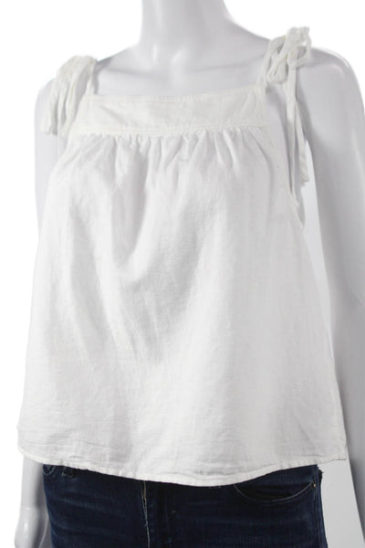 Bella Dahl Women White Square Neck Button Camisole 50% Cotton Size XS