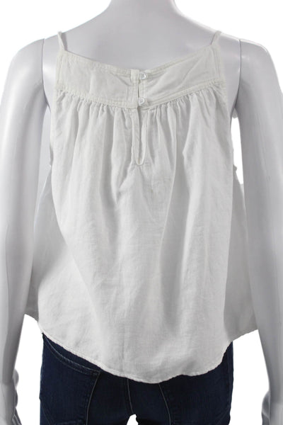 Bella Dahl Women White Square Neck Button Camisole 50% Cotton Size XS