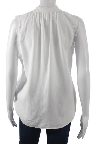 Bella Dahl Womens Basic V-Neck Sleeveless Tencel Blouse White Size XS