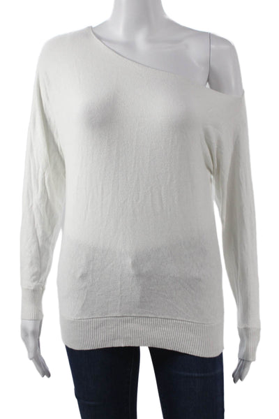 Minnie Rose Women Asymmetrical Pullover White Long Sleeve Size XS