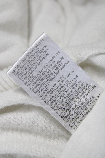 Minnie Rose Women Asymmetrical Pullover White Long Sleeve Size XS