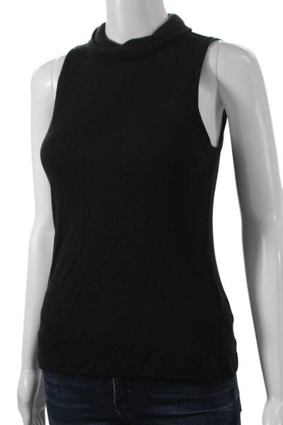Banana Republic Women Basic Mock Neck Sleeveless Tank Black Size S