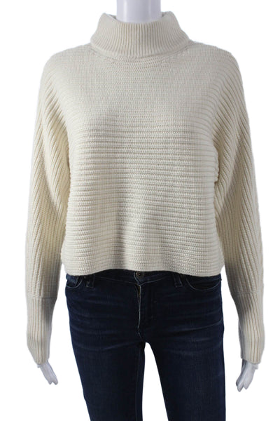Gianni Bini Womens Ivory Turtleneck Pullover Sweater Long Sleeve Size XS