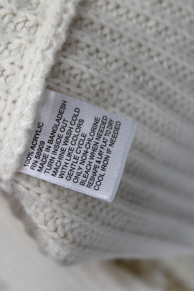 Gianni Bini Womens Ivory Turtleneck Pullover Sweater Long Sleeve Size XS