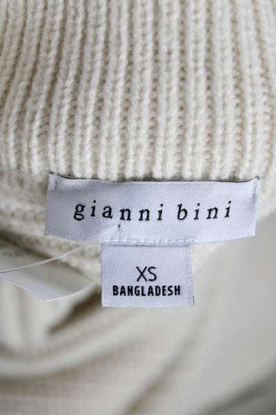 Gianni Bini Womens Ivory Turtleneck Pullover Sweater Long Sleeve Size XS