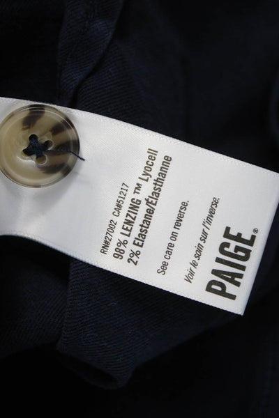 Paige Women Blue Collared Long Sleeve Military Jacket Size S