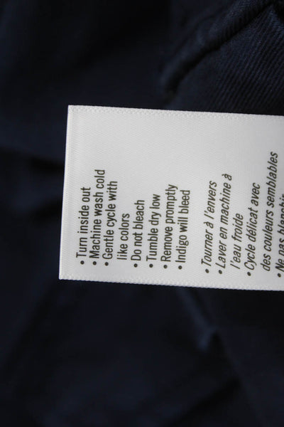 Paige Women Blue Collared Long Sleeve Military Jacket Size S
