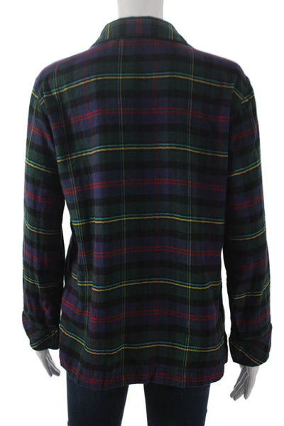 Lauren Ralph Lauren Women Button Up Pajama Top Multicolor Plaid Size S