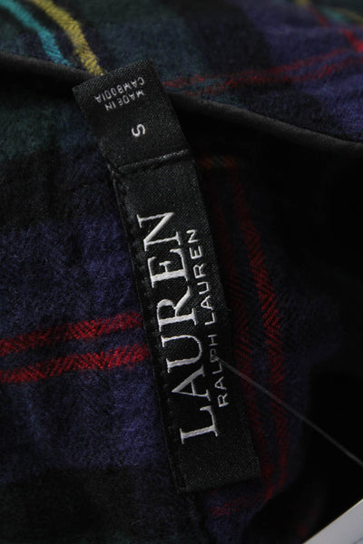 Lauren Ralph Lauren Women Button Up Pajama Top Multicolor Plaid Size S