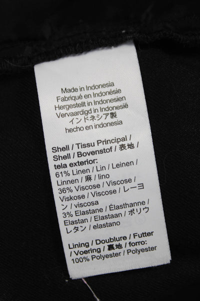 Madewell Womens Mini Linen Square Neck Sleeveless Zip Black Dress Size 4