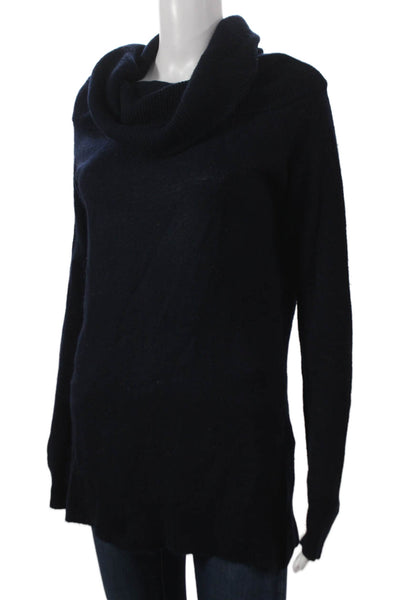 T Alexander Wang Women Blue Cowl Neck Long Sleeve Pullover Sweater Size S