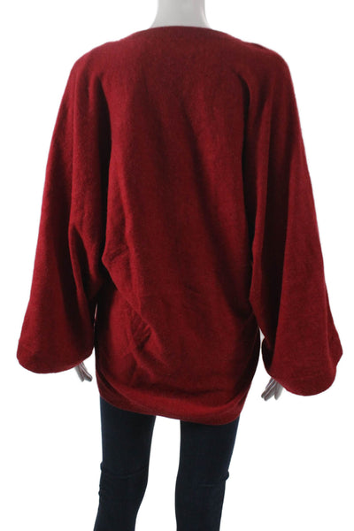 Elizabeth & James Womens Cashmere V Neck Sweater Red Long Sleeve Size XS