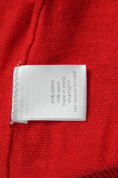 Elizabeth & James Women Red V-Neck Pullover Sweater Long Sleeve Size M