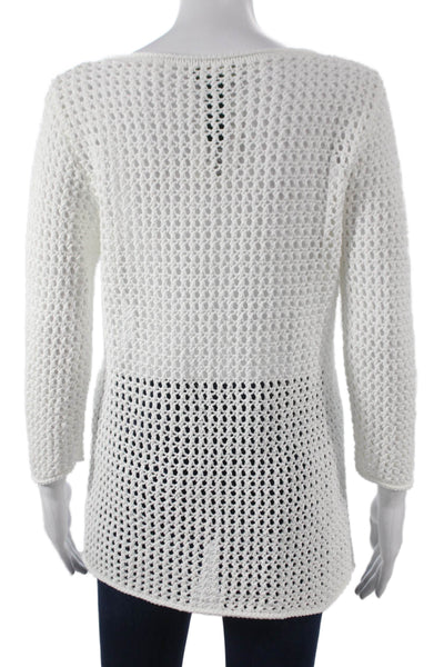 Lauren Ralph Lauren Women White Cotton Boatneck Pullover Size S