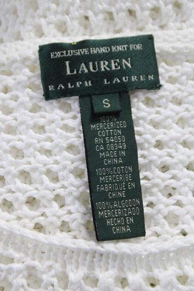 Lauren Ralph Lauren Women White Cotton Boatneck Pullover Size S