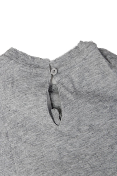 Stella McCartney Girls Applique Crew Neck Short Sleeve Dress Gray Size 36M