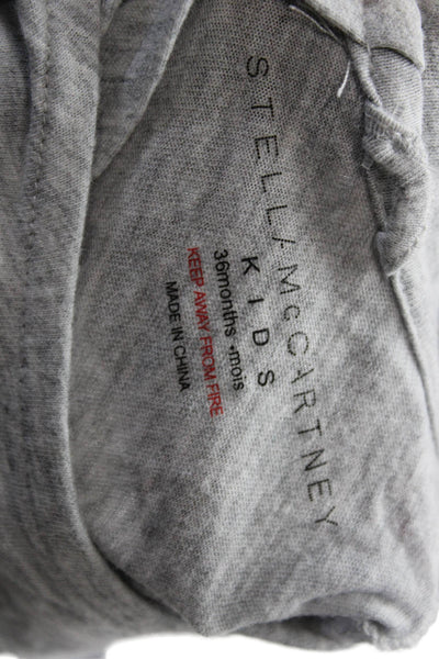 Stella McCartney Girls Applique Crew Neck Short Sleeve Dress Gray Size 36M