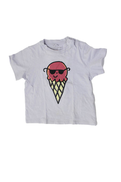 Stella McCartney Kids Girls Graphic Print Crew Neck T-Shirt Purple Size 24M
