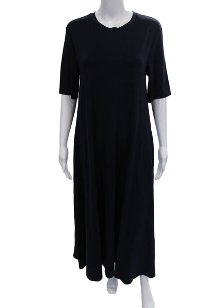 COS Womens Maxi Dress Blue Crew Neck Short Sleeve Viscose Mid-Calf Size S