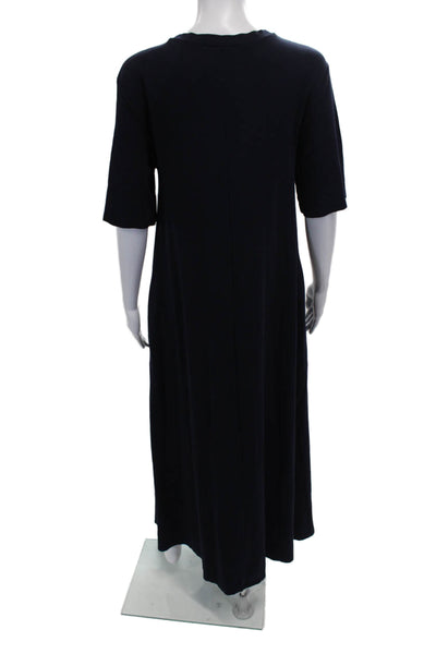 COS Womens Maxi Dress Blue Crew Neck Short Sleeve Viscose Mid-Calf Size S