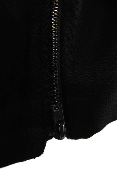 Massimo Dutti Women Pencil Skirt Black 100% Linen Knee Length Button Size 8