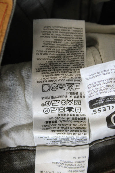 Levis Mens Straight Gray Cotton Blend Jeans Button Closure Size 34