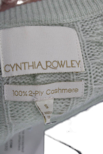 Cynthia Rowley Womens Green Cashmere Pullover Round Neck 3/4 Sleeve Size S