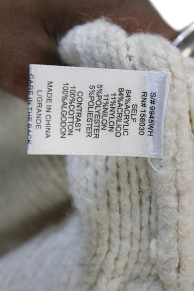 Love Tree Womens Pullover Turtleneck Sweater Ivory Acrylic Size L