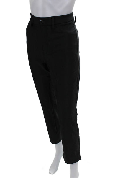 Good American Womens Ankle Pants Black Button Nylon Elastane Size 6