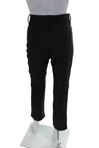 Good American Womens Ankle Pants Black Button Nylon Elastane Size 6