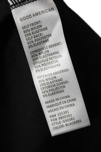 Good American Womens Ankle Pants Black Button Nylon Elastane Size 6