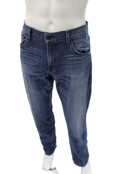 7 For All Mankind Men Straight Blue Jeans Cotton Blend Size 36