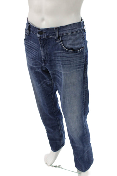 7 For All Mankind Men Straight Blue Jeans Cotton Blend Size 36