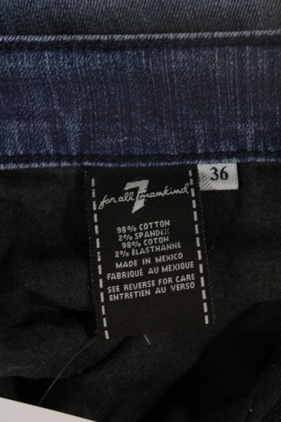 7 For All Mankind Men Straight Blue Jeans Cotton Blend Size 36