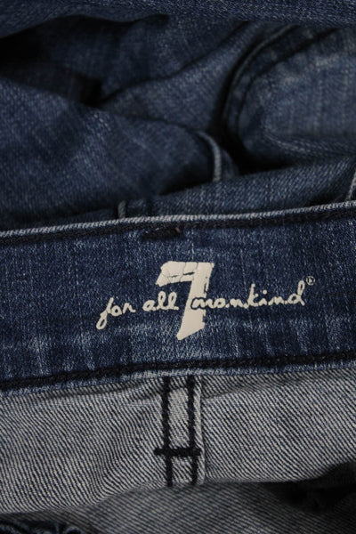 7 For All Mankind Men Straight Blue Jeans Cotton Blend Size 36