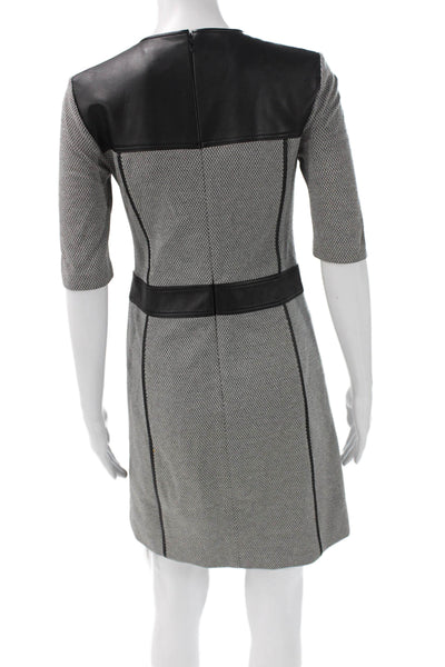 Theory Womens Sheath Dress Gray Viscose Colorblock Half Sleeve Size 4