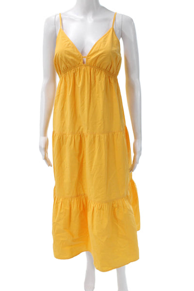 Rails Womens Sundress Yellow Organic Cotton V-Neck Sleeveless Size XS
