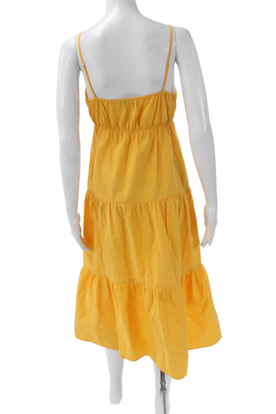 Rails Womens Sundress Yellow Organic Cotton V-Neck Sleeveless Size XS