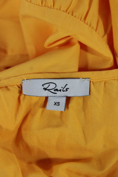 Rails Womens Sundress Yellow Organic Cotton V-Neck Sleeveless Size XS