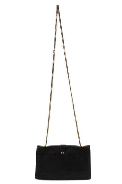 Chloe Womens Leather Chain Strap Detail Shoulder Bag Black