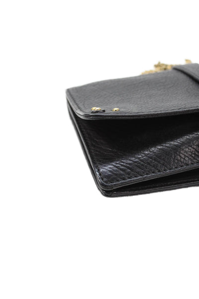 Chloe Womens Leather Chain Strap Detail Shoulder Bag Black