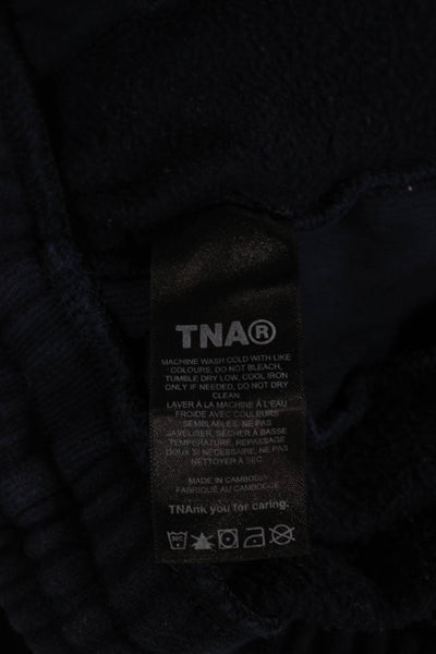 TNA Women Jogger Pants Blue Drawstring Cotton Blend Athleisure Size S