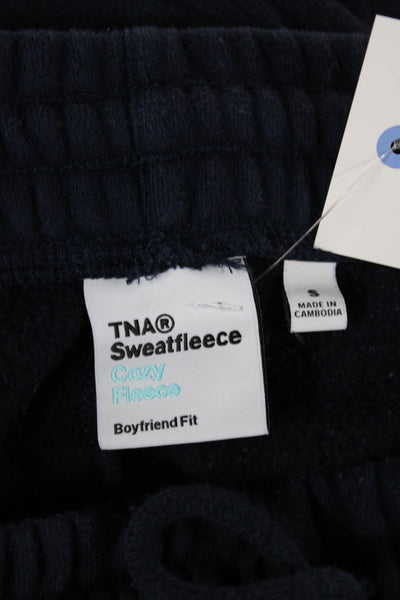 TNA Women Jogger Pants Blue Drawstring Cotton Blend Athleisure Size S