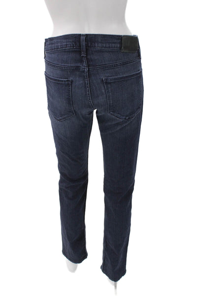 Paige Mens Skinny Jeans Blue High Rise Button Cotton Blend Size 30