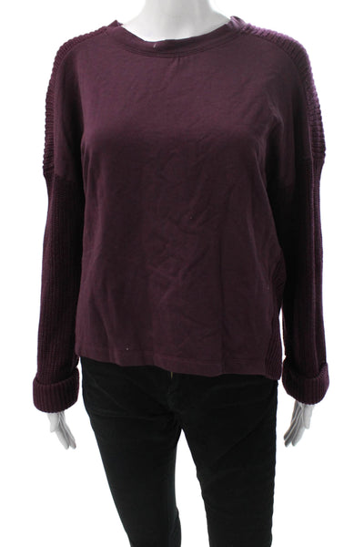 Splendid Womens Purple Crewneck Pullover Sweater Long Sleeve Size S