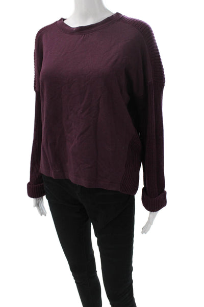 Splendid Womens Purple Crewneck Pullover Sweater Long Sleeve Size S
